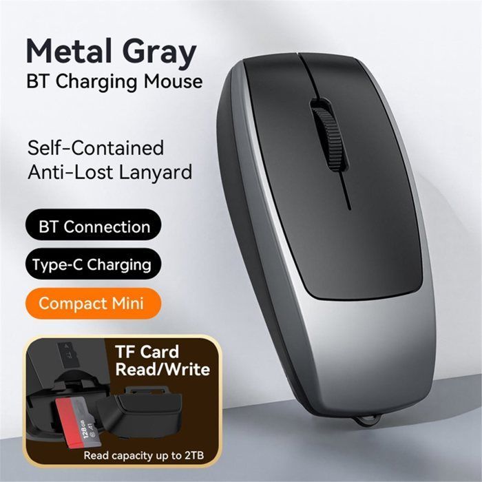 Lecteur de Cartes Sans Fil Bluetooth Mini Souris Compacte Souris Rechargeable DPI Souris pour Tablette, Ordinateur Portable,