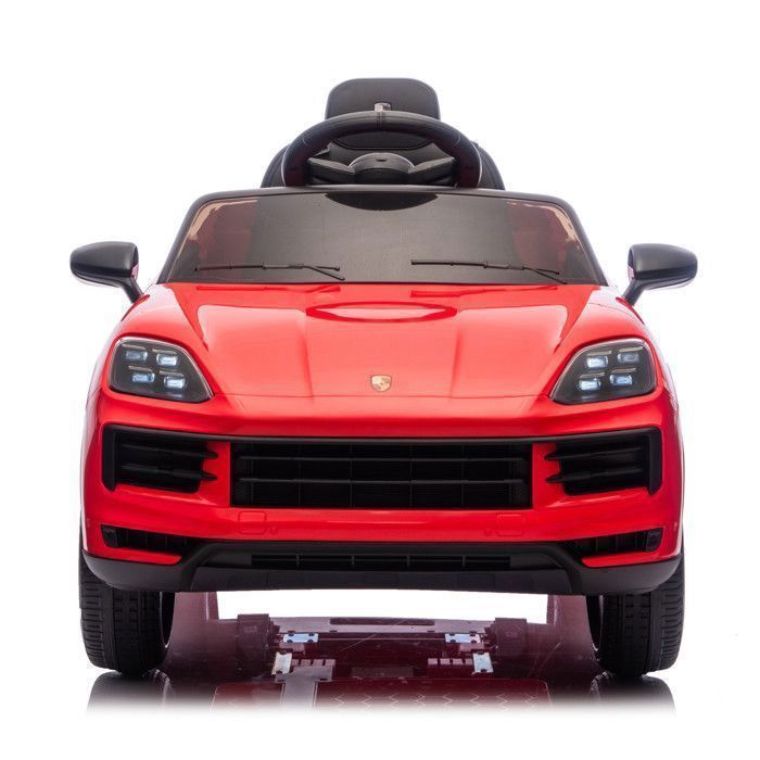 12-V-Elektroauto für Kinder mit Sound- und Lichteffekten, Porsche Cayenne – 103 x 63 x 54 cm, Rot