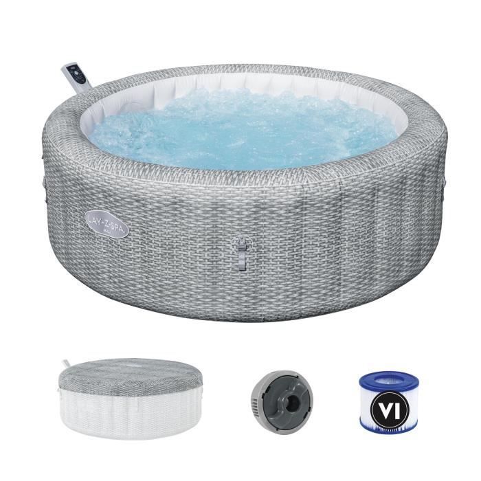 BESTWAY opblaasbare spa - Lay-Z-Spa Bali - 140 luchtjets - 196 x 71 cm - 4 tot 6 zitplaatsen - Rond (afdekking, filter, diffuser)