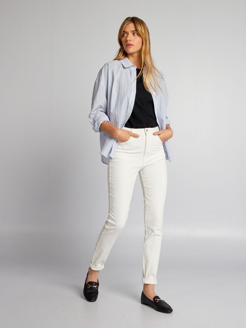 Oversized gestreept shirt - BLAUW