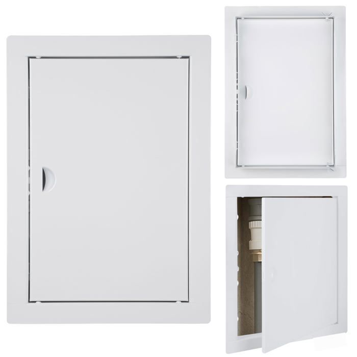 Trappe de Visite 40x60cm, pour Inspection - en Métal, pour Inspection, Montage Horizontal et Vertical - Blanc, Bouton Pression, ADGO
