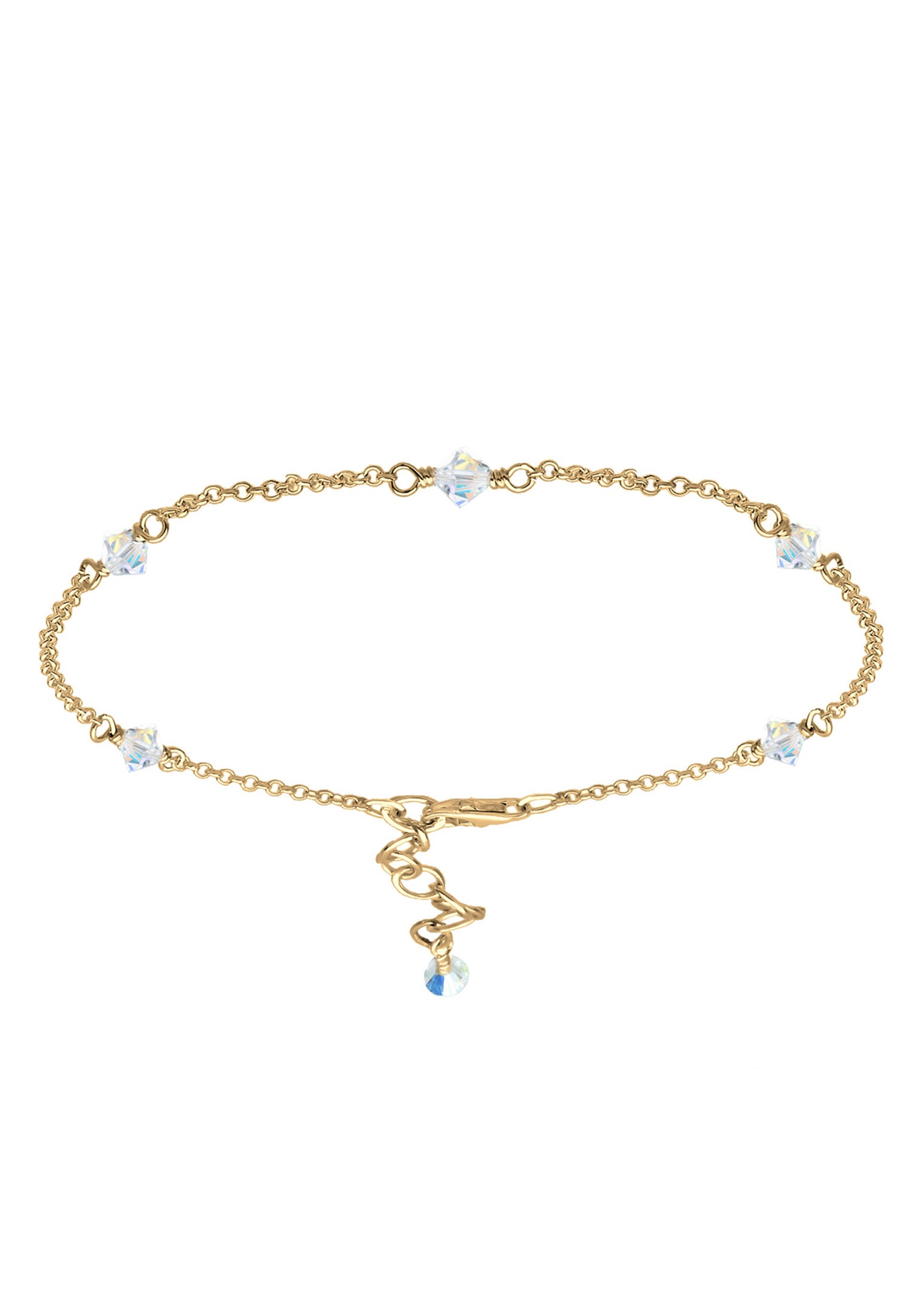 Elli Femmes Bracelet de Cheville Classique avec Cristaux en Argent Sterling 925