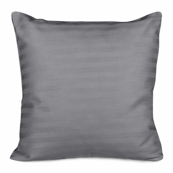Poszewka satynowa 40x40 antracytowa szara pasy jednobarwna