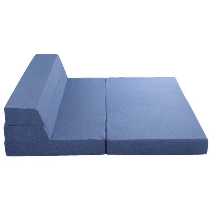 Colchón/silla futón plegable - Azul - Espuma - 140x190cm