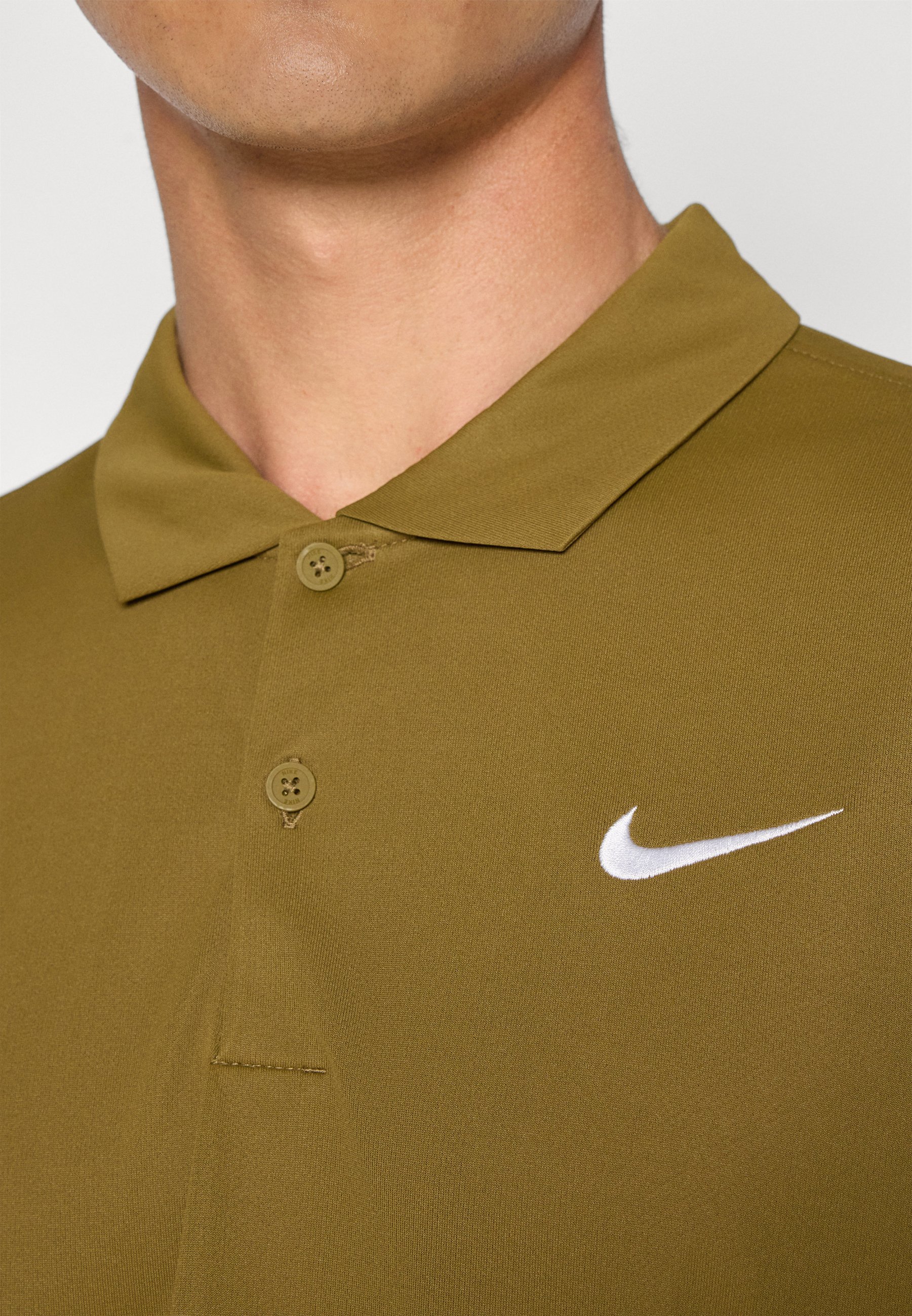 Polo Nike Performance SOLID - kaki/blanc