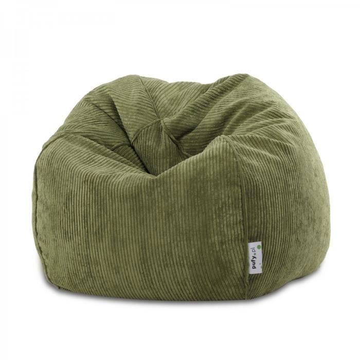 Sillón tipo puf de pana verde