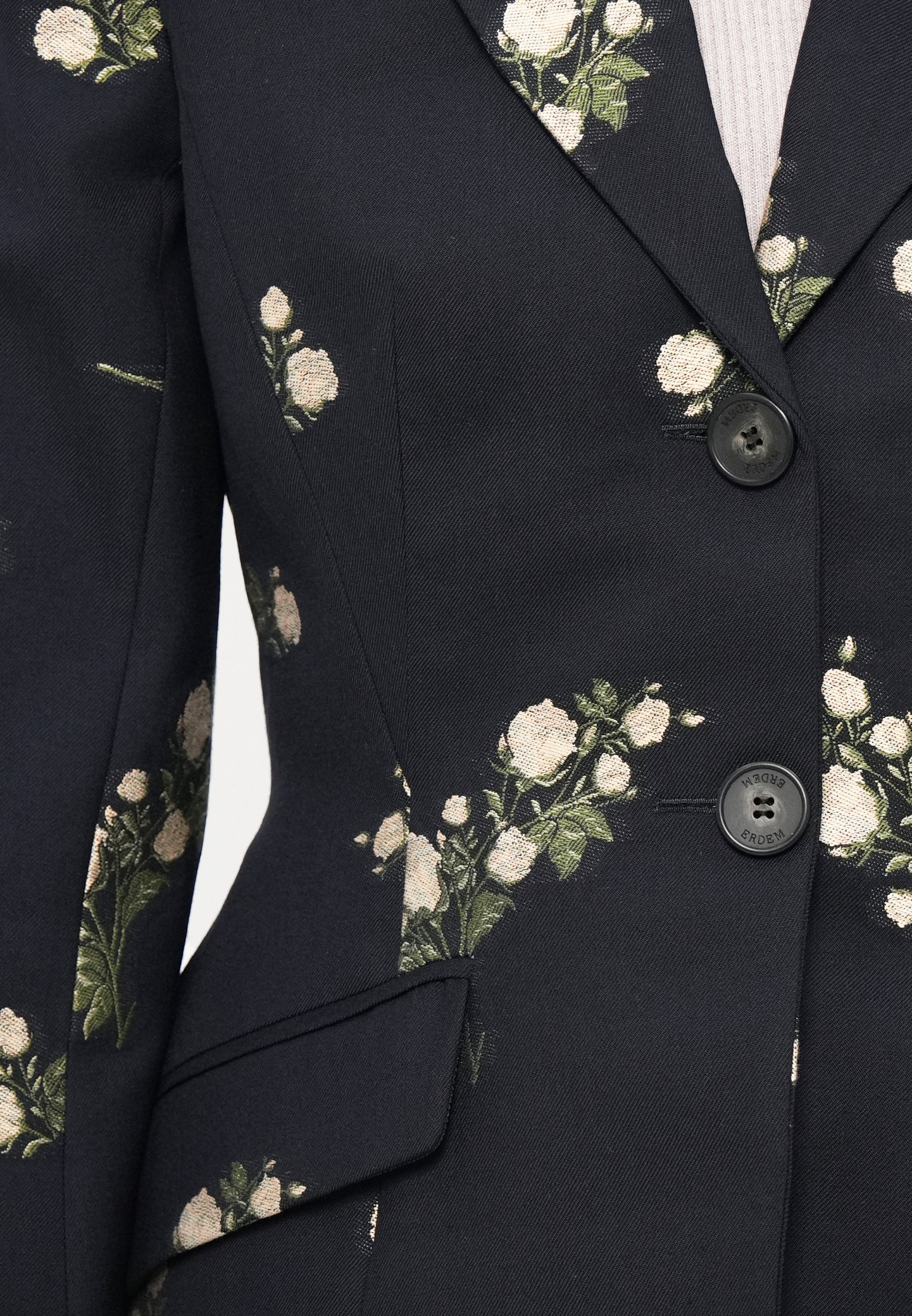 Erdem getailleerde blazer met enkele rij knopen - middernachtblauw