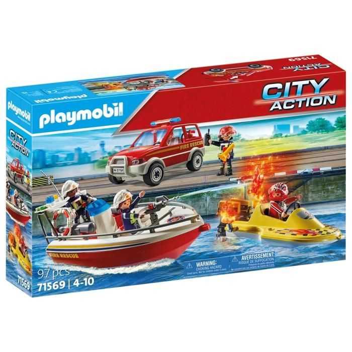 Playmobil - City Action 71569 Rescate acuático de bomberos