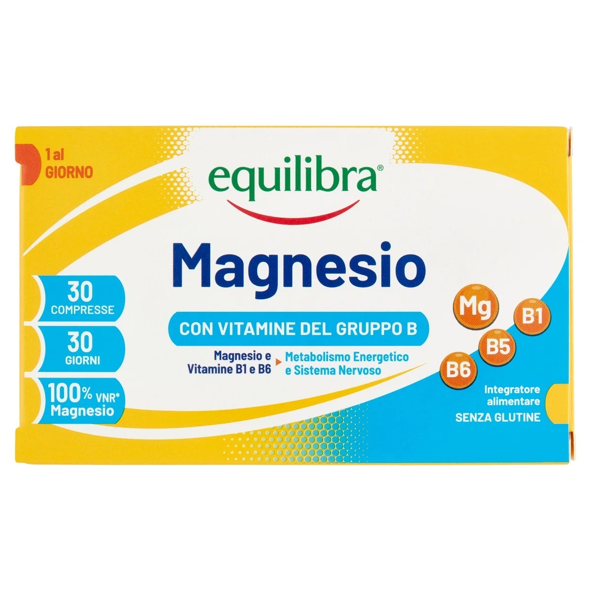 EQUILIBRA Equilibra Magnezij z vitamini B 30 tablet Prehransko dopolnilo proti utrujenosti in izčrpanosti