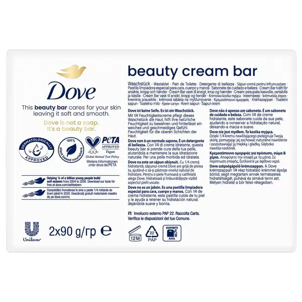 Dove Original Beauty Cream Soapbar<br>2 stuks
