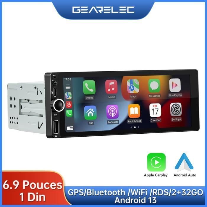 GEARELEC 6.9 Inch Car Radio with Wireless CarPlay, Android Auto, GPS, Bluetooth, WiFi, RDS, FM, 2+32GB