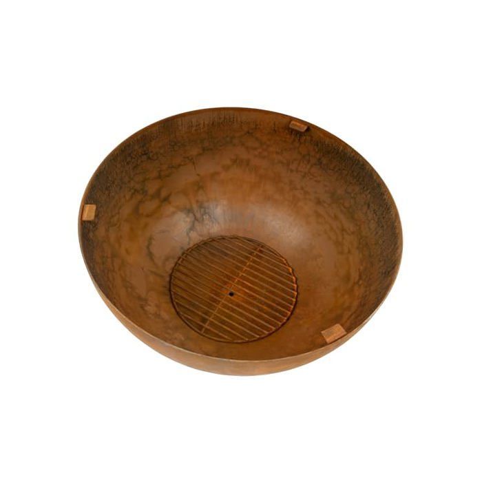 Brasero avec barbecue - BBQ-Toro - Ø 60 cm - Aspect rouille - Acier allié