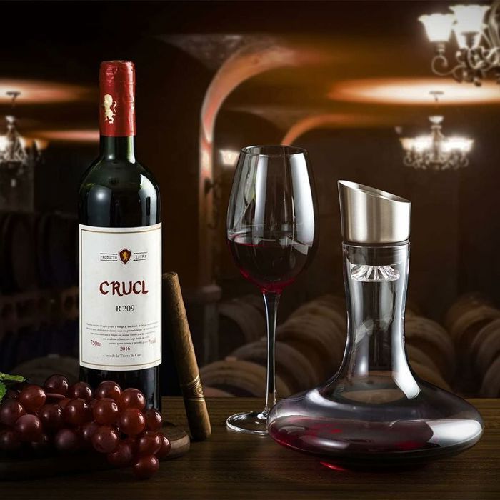 Carafe à vin avec aérateur et filtre intégrés, carafe à vin, carafe à vin, carafe à vin, cadeau de vin, verre en cristal soufflé à