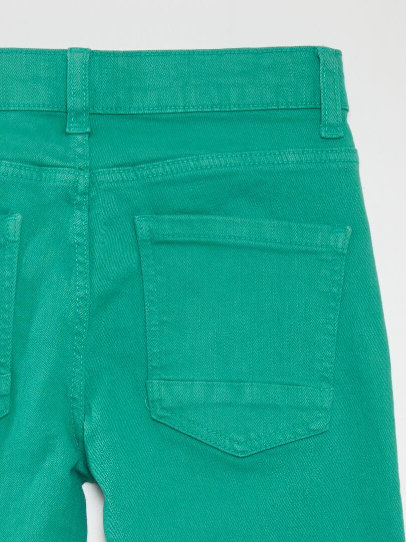 Calça jeans slim de 5 bolsos - VERDE