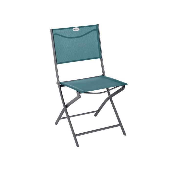 Lot de 4 Chaises de jardin pliante métal Modula Bleu Canard/Graphite - Hespéride