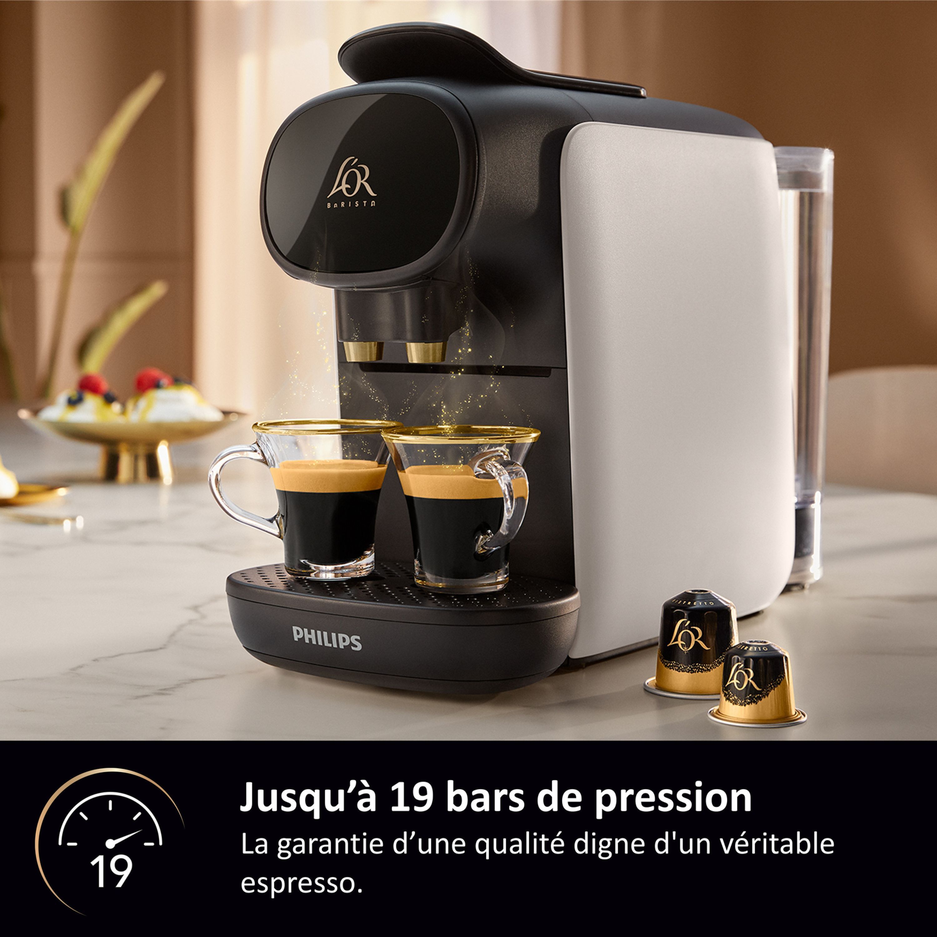 Capsule coffee machine - PHILIPS - L'OR BARISTA - LM9012/00 - Sublime - White