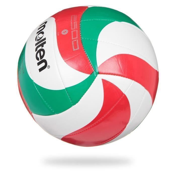 Lightweight Volleyball - MOLTEN - White, Red and Green - Versatile - Lightweight - Butyl Bladder