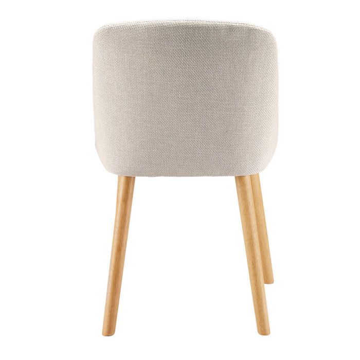 Sedie moderne Goeurvant con cuscino spesso, schienale ergonomico e gambe in legno, stile e comfort in un unico set - Beige