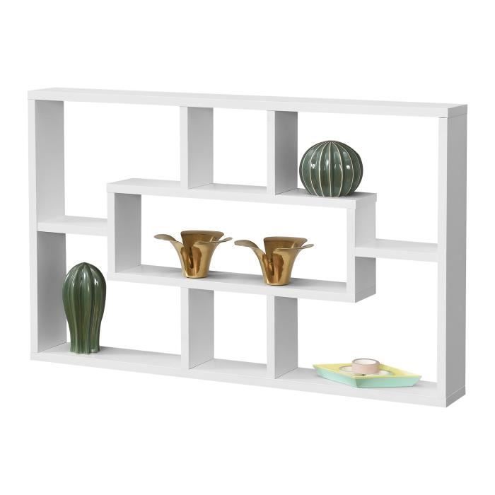 Mensola da parete Qinngua 77 x 10 x 48 cm Bianco opaco