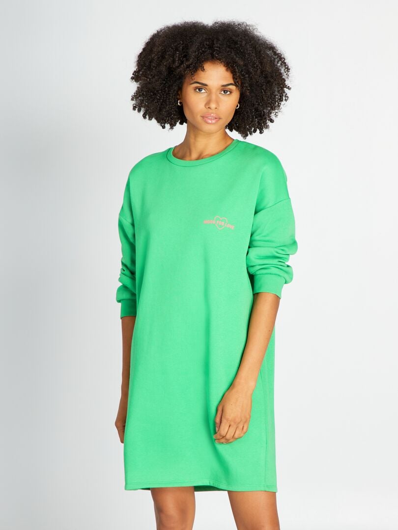 Vestido moletom estampado - VERDE