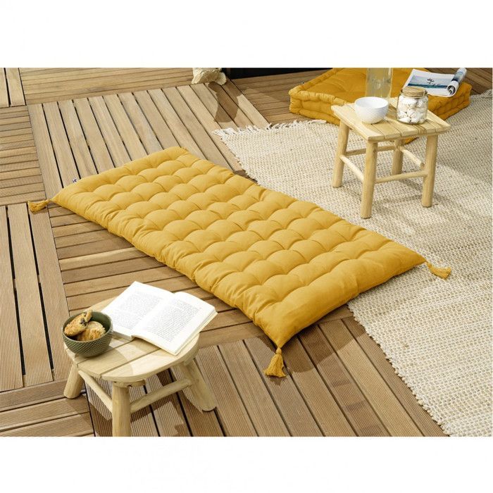 SOPHIE - Materasso da pavimento con nappe 60x120 cm, cotone, colore zafferano