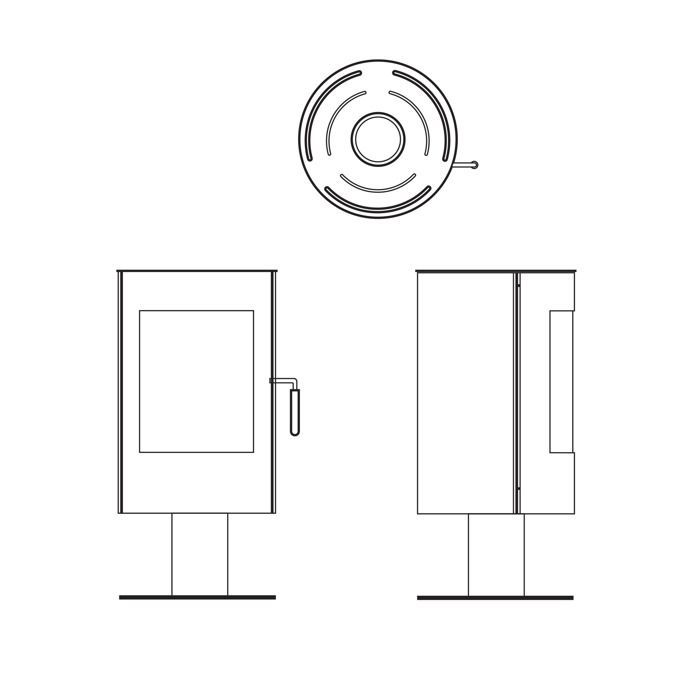 Estufa de leña Oscar con soporte, 8,2 kW, Sannover