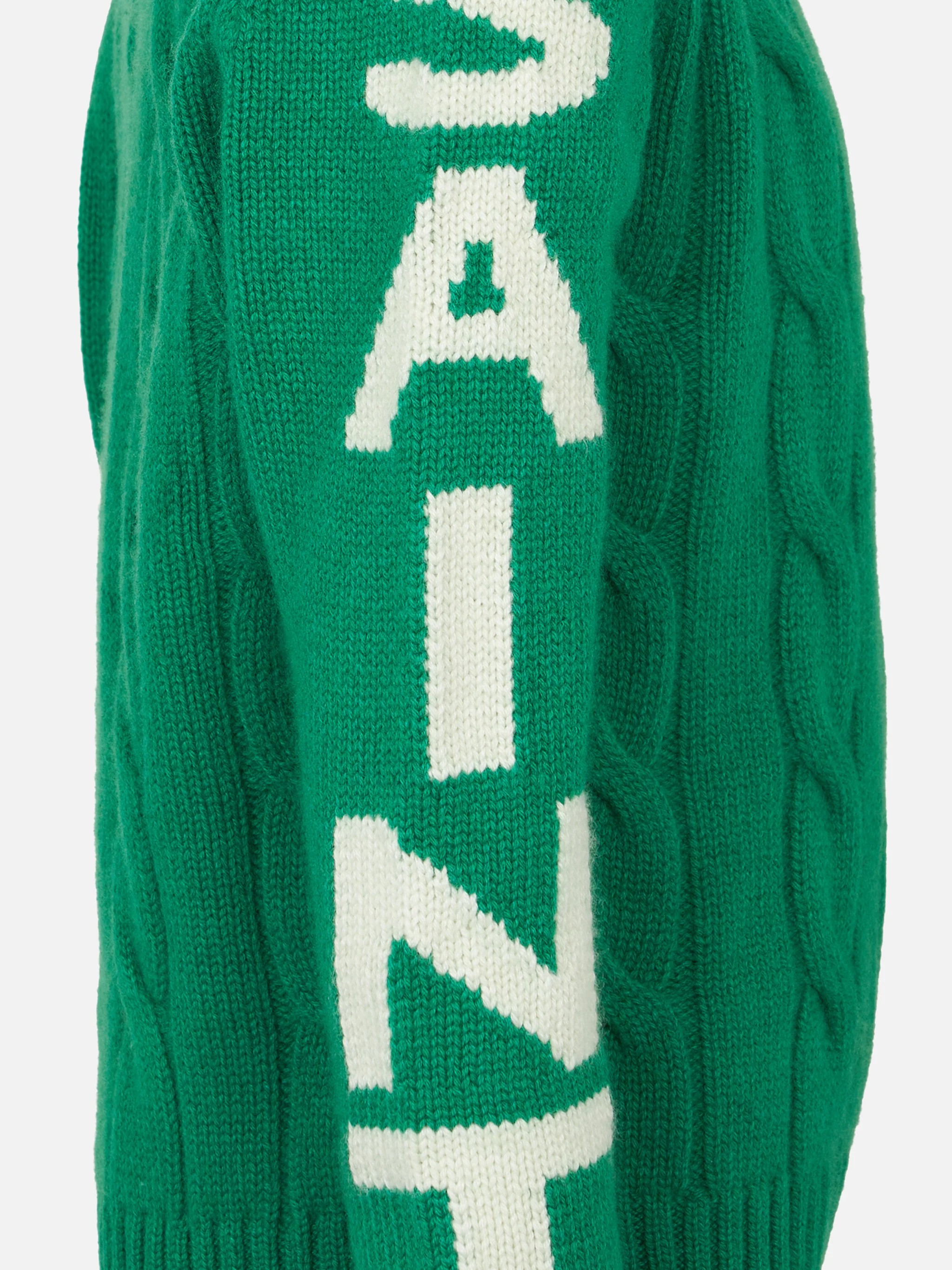 Maglione girocollo intrecciato da bambino con stampa Saint Barth