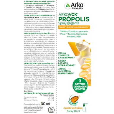 Arkovox Zklidňující sprej do krku Arkovox Propolis 30 ml 30 ml