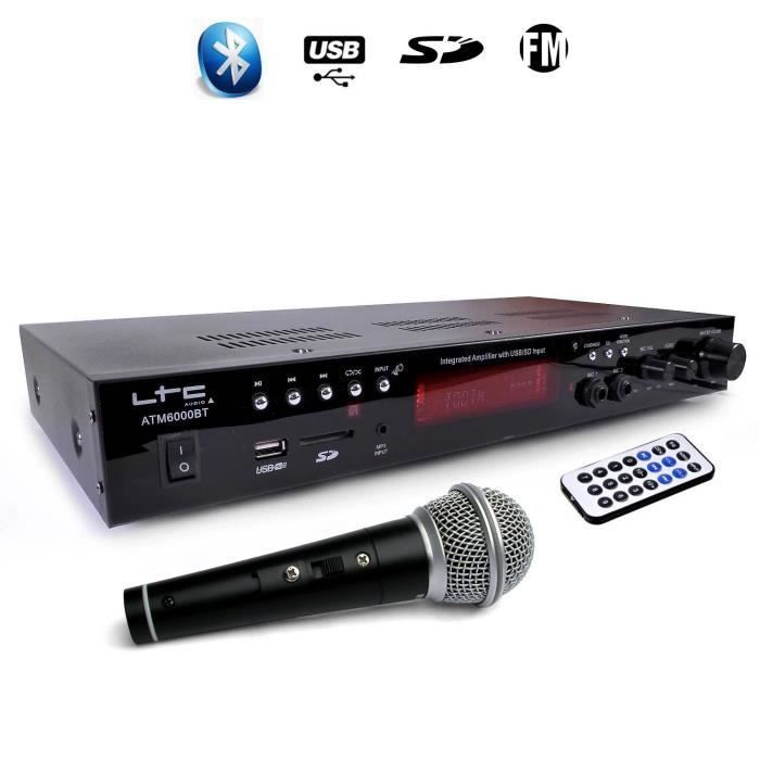 HiFi-vahvistin - LTC - ATM6000BT - 100 W - Bluetooth - Karaoke langallisella mikrofonilla
