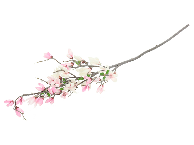 Gałązka magnolii 93 cm biało-różowa