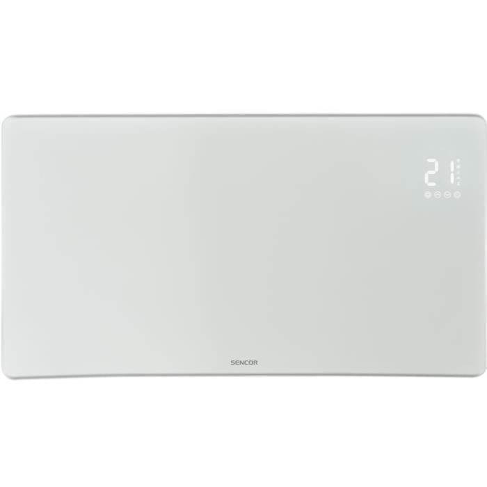 SENCOR SCF 4740WH Slimme Wi-Fi Glazen Radiator - 2400W - 2 Warmtestanden - Thermostaat - Wit