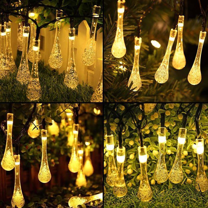 Luci decorative solari da esterno, luci natalizie, bianco caldo, 30 LED, 6,5 m, multicolore LUCI DECORATIVE DA ESTERNO