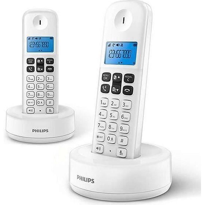 Téléphone sans fil - PHILIPS - D16 DUO - 2 combinés - Écran 1,6