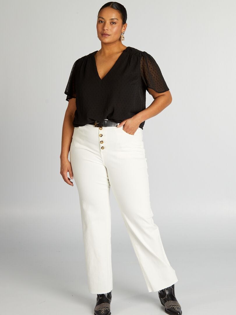 Blusa de gasa 'Plumetis' - negro