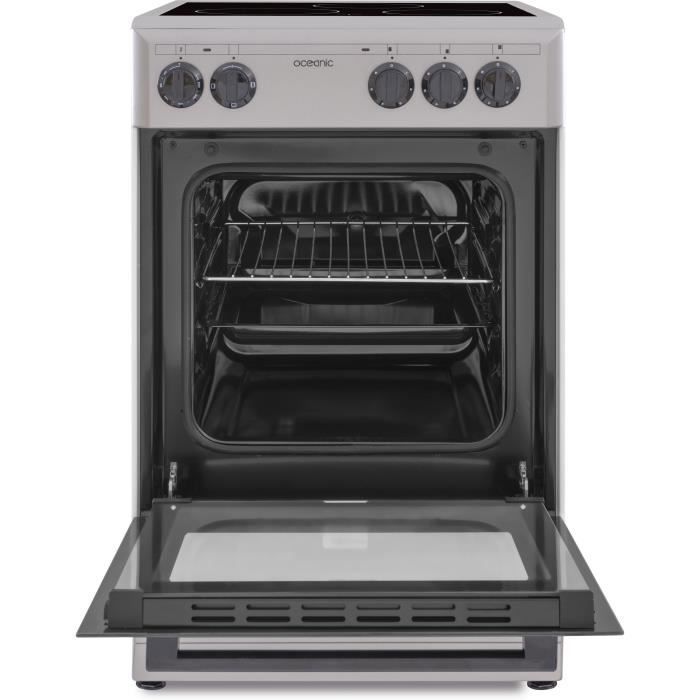 OCEANIC - Cuisinière vitrocéramique 50 x 50 cm, four convection naturelle, four 48L silver