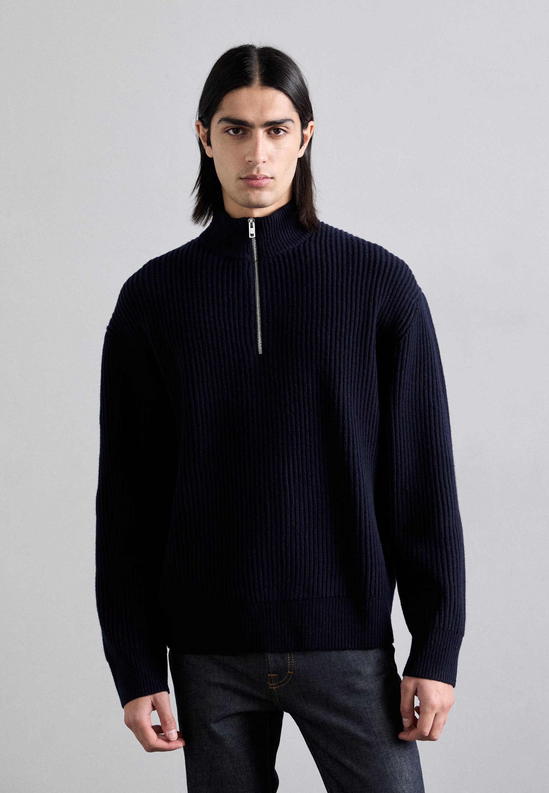 Filippa K HALF ZIP - Trui - marineblauw