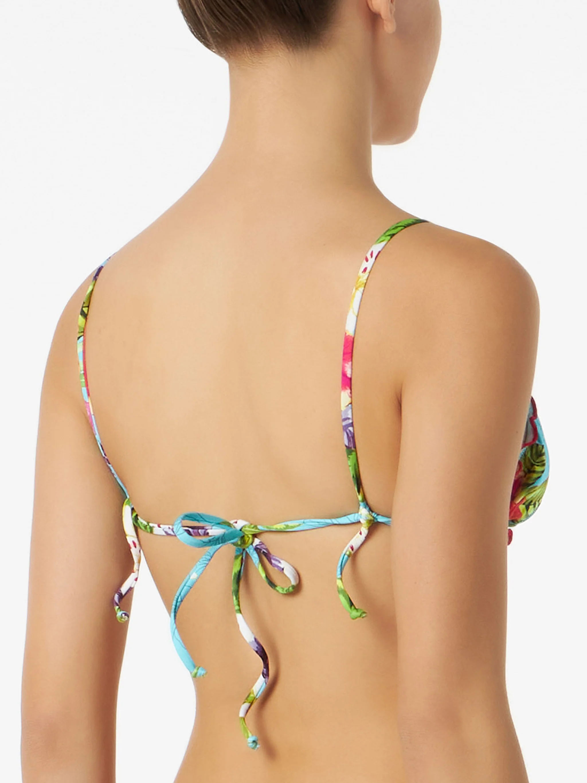 Haut triangle pour femme à imprimé hibiscus