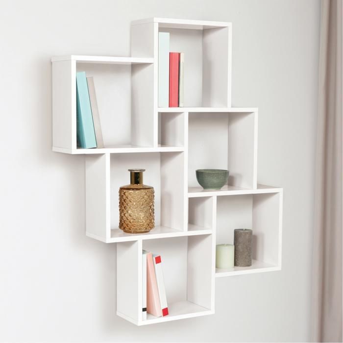 IDMARKET Etagère murale double position LUCAS blanche