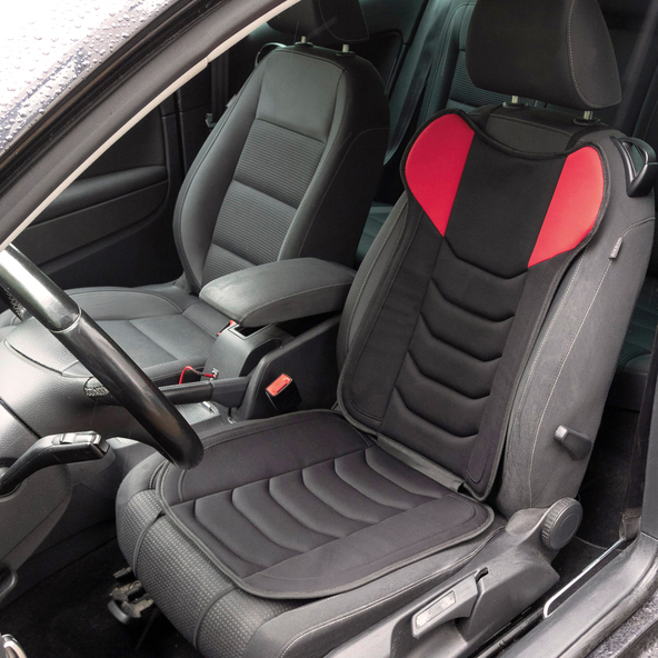Husă scaun auto Model 1 negru/roșu