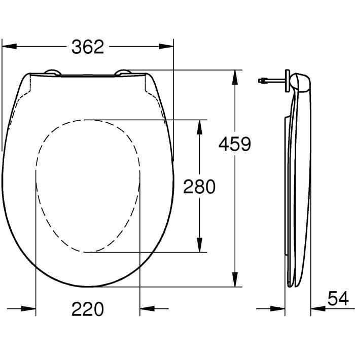 Abattant WC - GROHE - Bau Ceramic - Duroplast - Blanc alpin - SoftClose