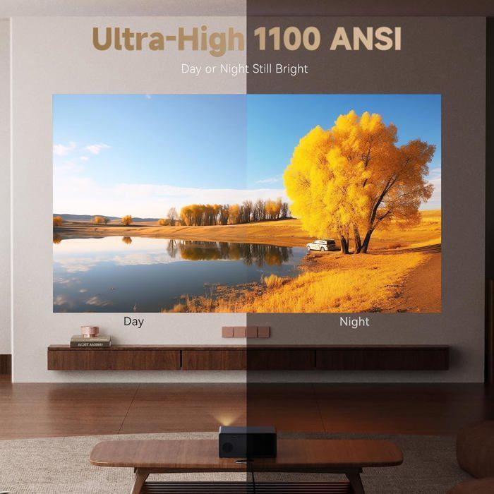Projetor de vídeo 4K - Wanbo - X5 Pro - 1100 ANSI - Foco automático - Wi-Fi Bluetooth