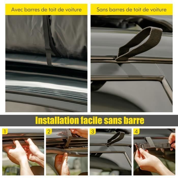 Bolsa impermeable para techo de coche - COSTWAY - 400L - 12 correas - Sistema de cierre - Alfombrilla antideslizante