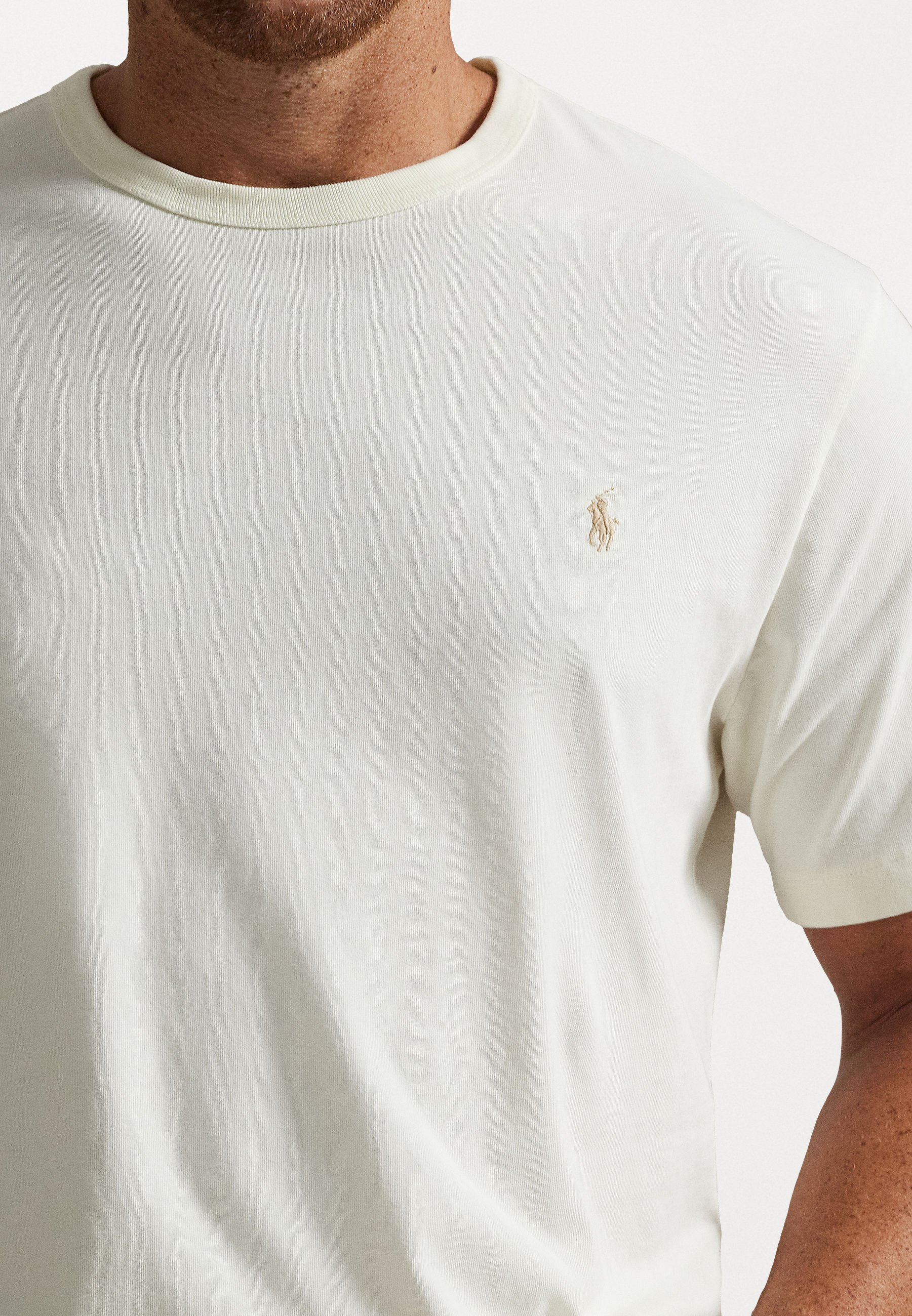 Polo Ralph Lauren Grandes Tailles - T-shirt Col Rond en Jersey - T-shirt Basique - Crème Clubhouse