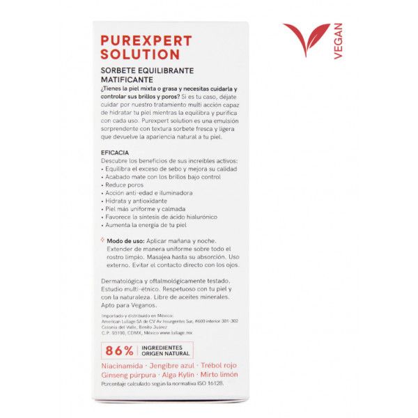 Purexpert Solution matējošais mitrinošais krēms Parafarmaceitisko sejas mitrinātāju klāsts