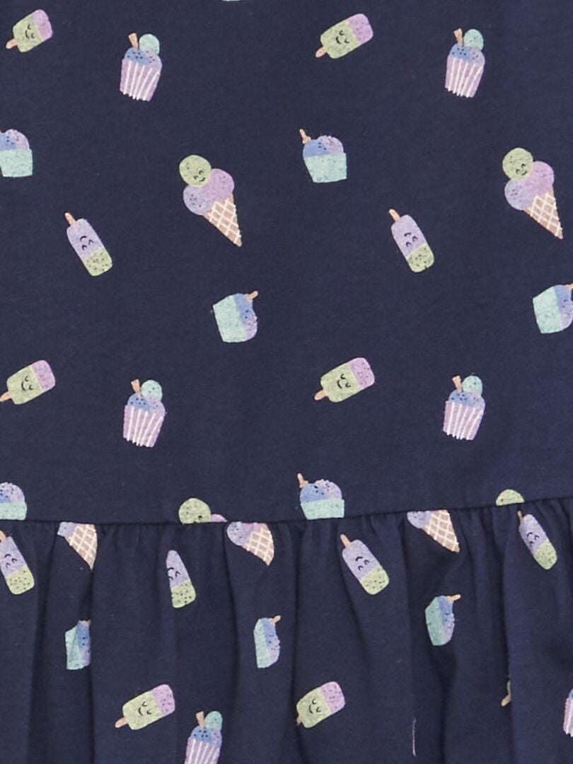 Lichtgewicht jurk met print - BLAUW