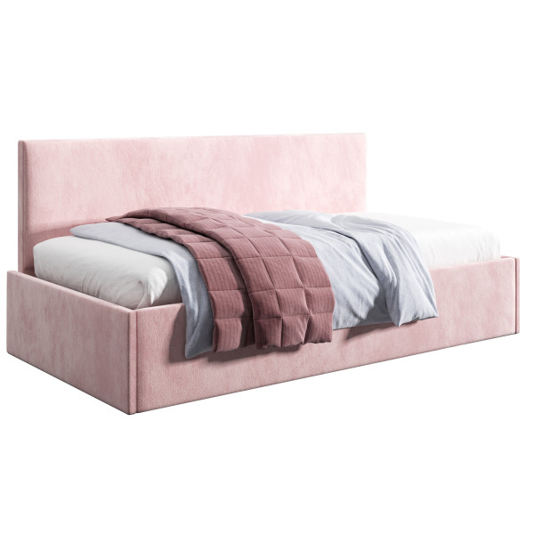 Łóżko młodzieżowe 80x200 Comfort Bari, Różowy, Pojemnik