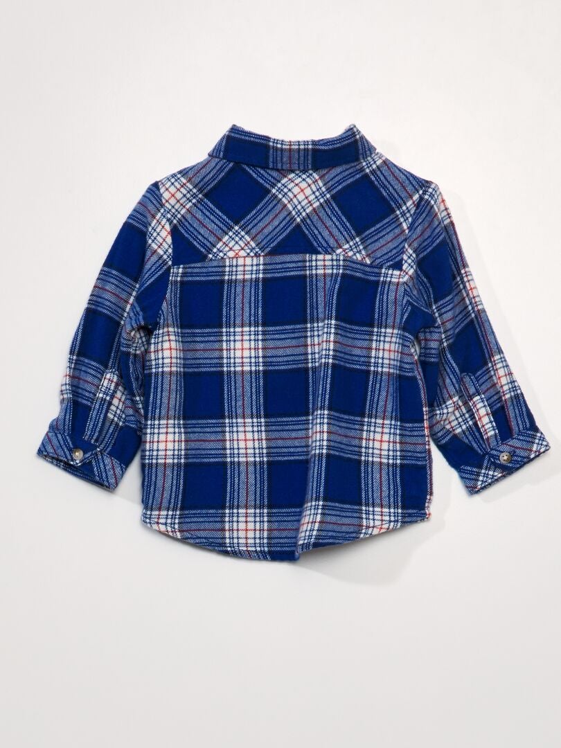 Camisa de franela a cuadros - AZUL