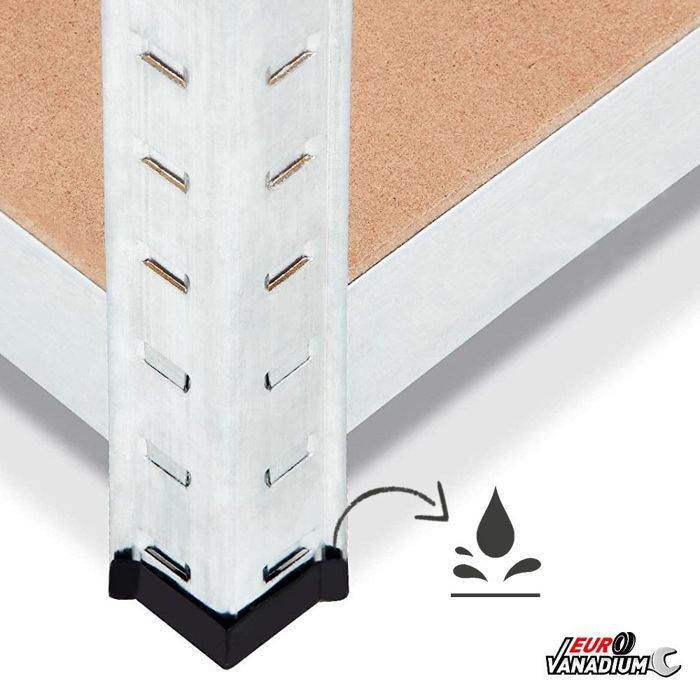 Banco da lavoro triplo con ripiani per carichi pesanti, 150 x 30 x 210 cm - EURO VANADIUM - 12 ripiani - portata massima 960 kg