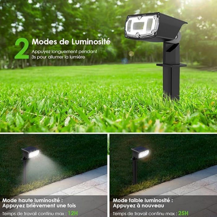 Luminária solar de jardim OUFOT para exterior, conjunto de 4 peças com 30 LEDs, à prova d'água, modelo I67, com vaso solar e luminária de chão para jardim.