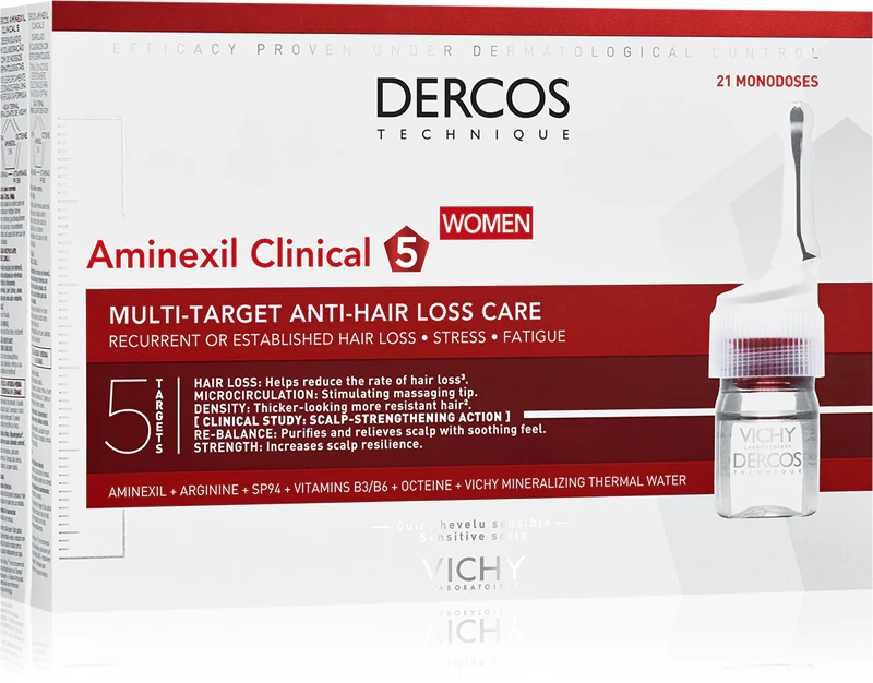 Vichy Dercos Aminexil Clinical 5 tratamento localizado contra a queda de cabelo em mulheres
